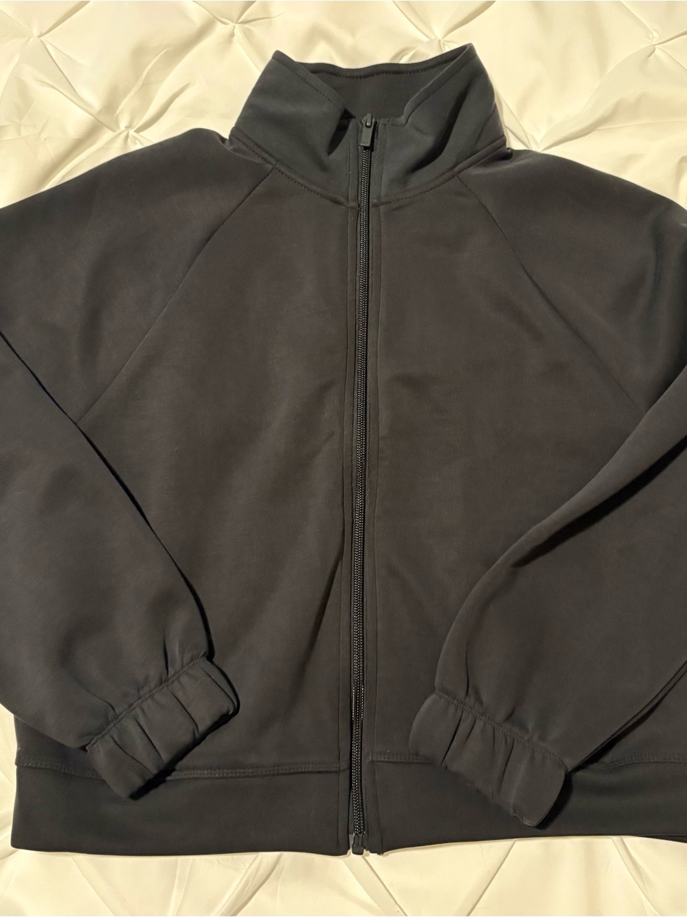 All in Motion Women's Full Zip Track Jacket Black W Pockets, Size Small